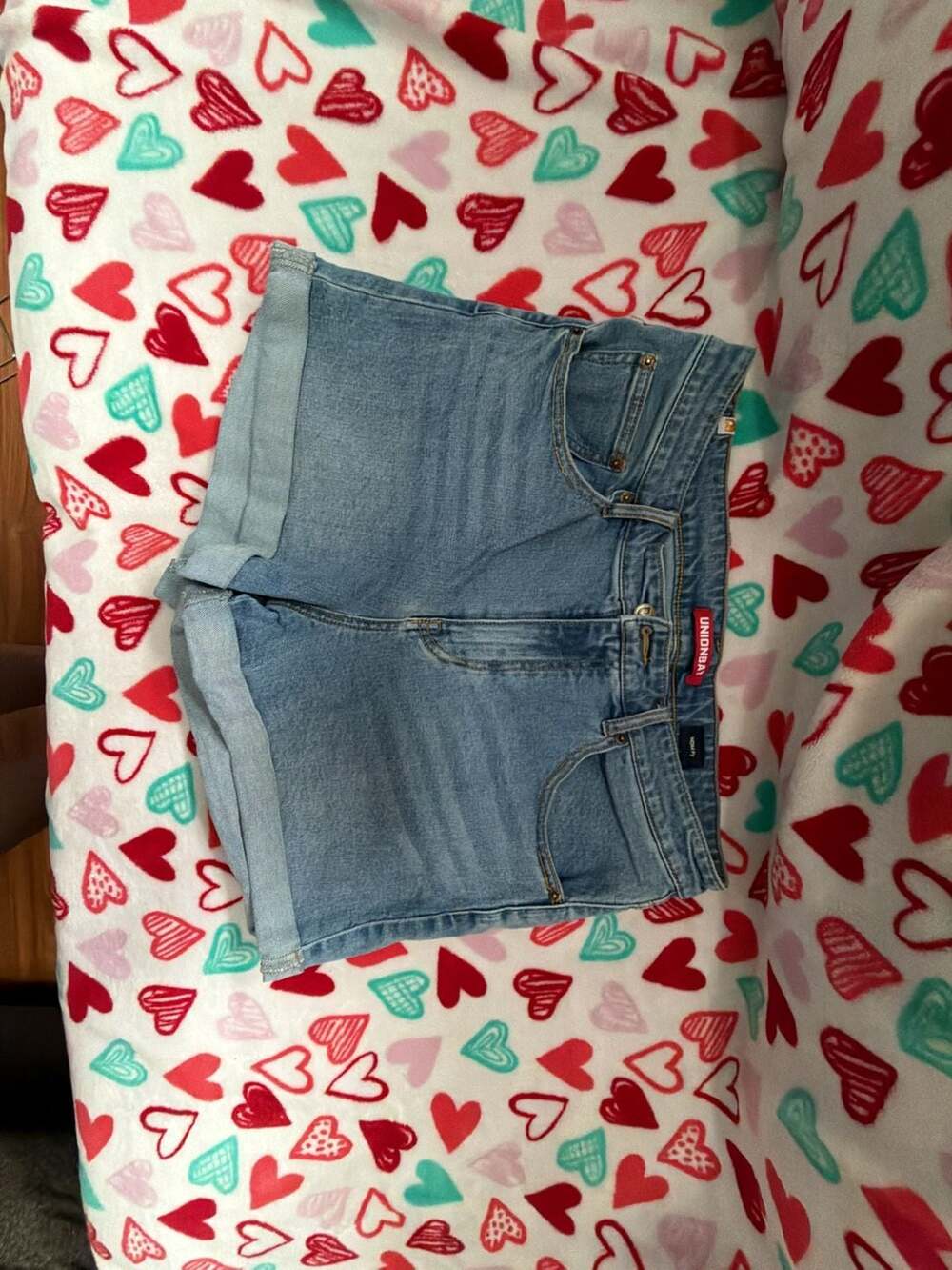 UNIONBAY Mom Fit High Waisted Cuffed Denim Shorts